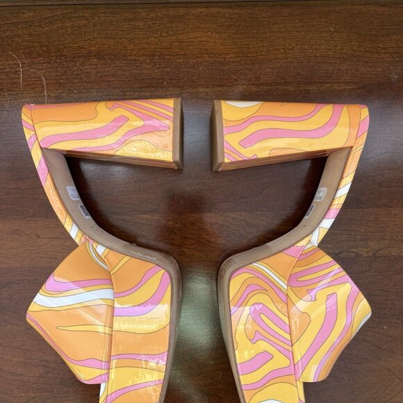 Larroude Dolly Mule Patent Wave Sun Color - Picture 3 of 6